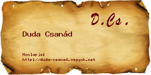 Duda Csanád névjegykártya